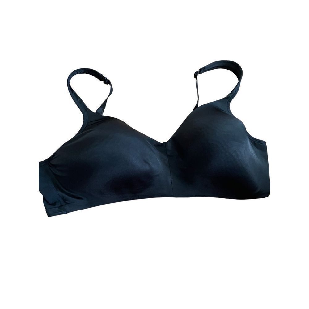 ‎Cacique Satin No-Wire black bra 46DD